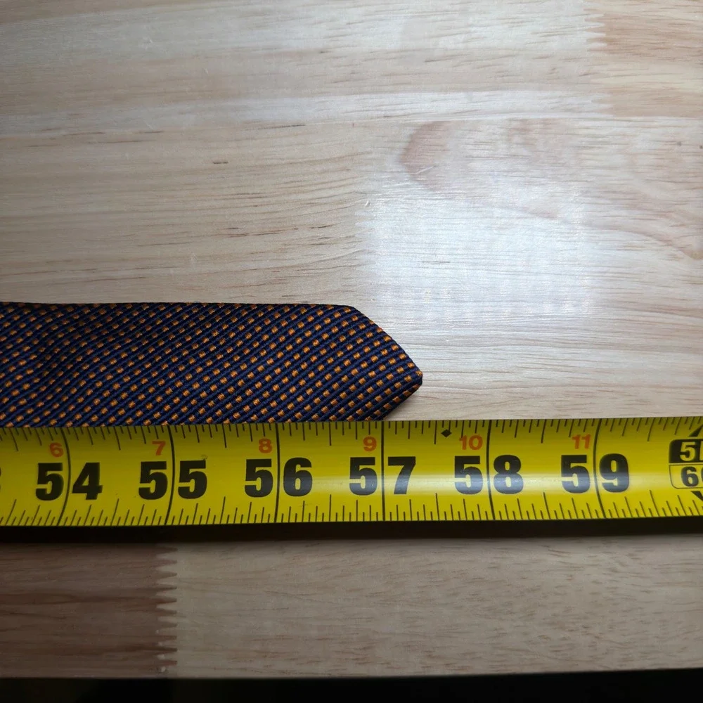 Brooks Brothers Necktie Mens Blue Orange‎ Geometric Silk Formal Business Office